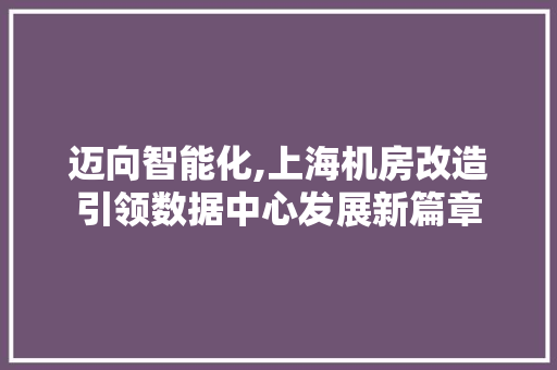 迈向智能化,上海机房改造引领数据中心发展新篇章 装修材料