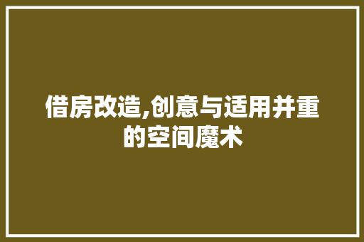 借房改造,创意与适用并重的空间魔术 景观设计