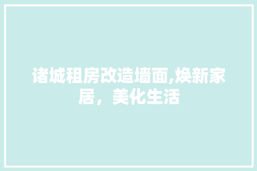 诸城租房改造墙面,焕新家居，美化生活