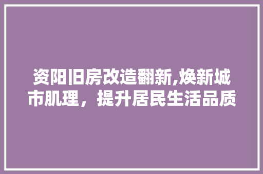 资阳旧房改造翻新,焕新城市肌理，提升居民生活品质 地面装修