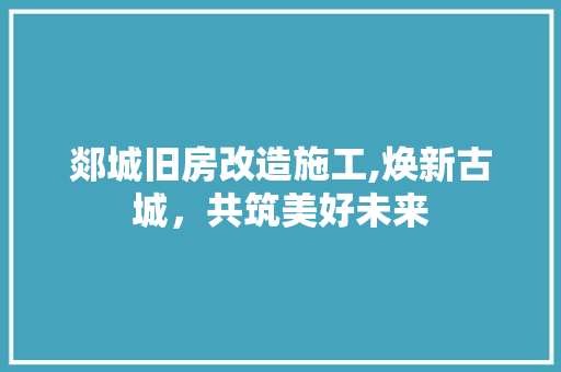 郯城旧房改造施工,焕新古城，共筑美好未来 门窗装修