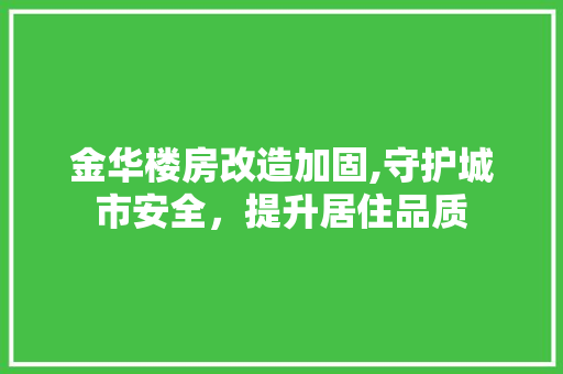 金华楼房改造加固,守护城市安全，提升居住品质