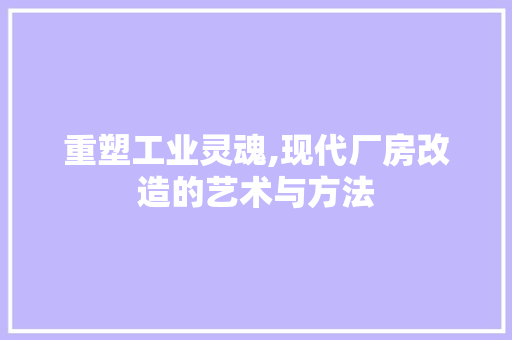 重塑工业灵魂,现代厂房改造的艺术与方法