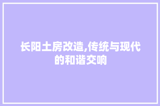 长阳土房改造,传统与现代的和谐交响