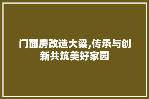门面房改造大梁,传承与创新共筑美好家园 墙面装饰