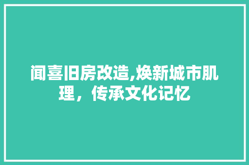 闻喜旧房改造,焕新城市肌理，传承文化记忆
