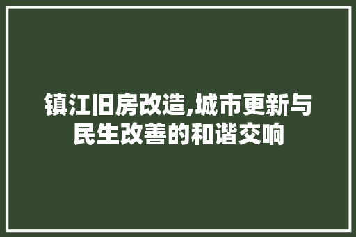 镇江旧房改造,城市更新与民生改善的和谐交响 建筑设计 镇江旧房改造,城市更新与民生改善的和谐交响 建筑设计