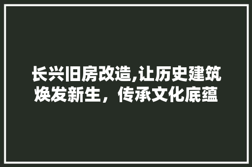 长兴旧房改造,让历史建筑焕发新生，传承文化底蕴 景观设计