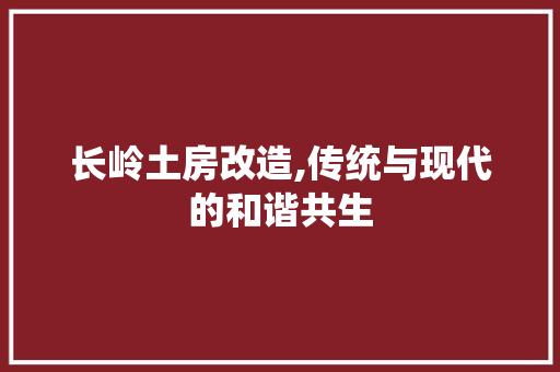 长岭土房改造,传统与现代的和谐共生