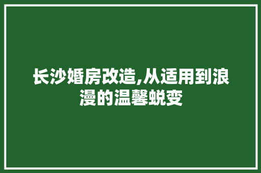 长沙婚房改造,从适用到浪漫的温馨蜕变 景观设计 长沙婚房改造,从适用到浪漫的温馨蜕变 景观设计