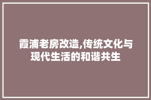 霞浦老房改造,传统文化与现代生活的和谐共生 建筑设计