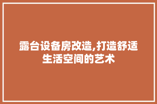 露台设备房改造,打造舒适生活空间的艺术 隔断设计