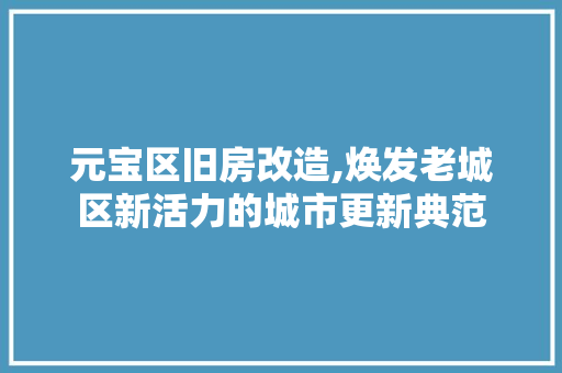 元宝区旧房改造,焕发老城区新活力的城市更新典范 隔断设计