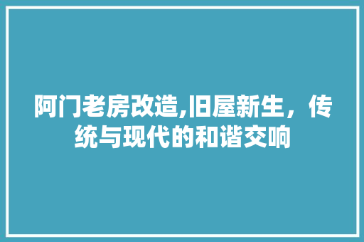 阿门老房改造,旧屋新生，传统与现代的和谐交响 装修材料
