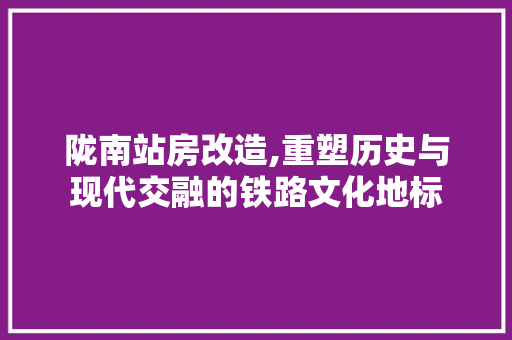 陇南站房改造,重塑历史与现代交融的铁路文化地标 装修攻略