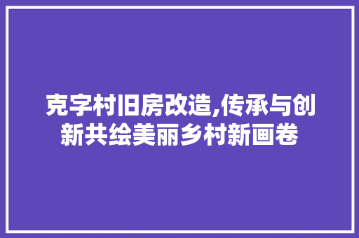 克字村旧房改造,传承与创新共绘美丽乡村新画卷 地面装修