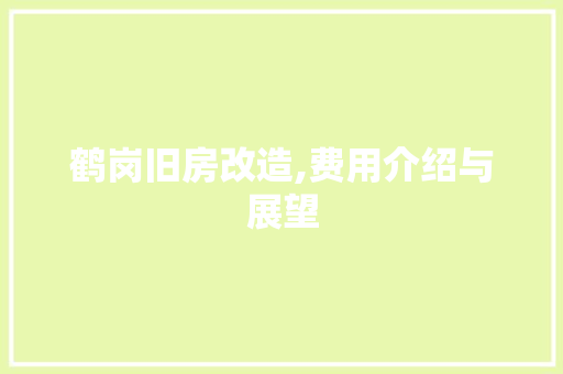 鹤岗旧房改造,费用介绍与展望 景观设计