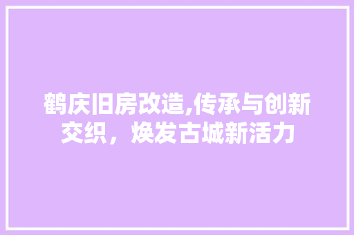 鹤庆旧房改造,传承与创新交织，焕发古城新活力