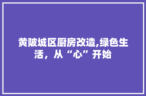 黄陂城区厨房改造,绿色生活，从“心”开始 景观设计