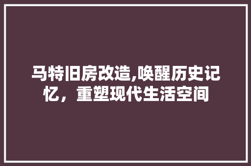 马特旧房改造,唤醒历史记忆，重塑现代生活空间 门窗装修