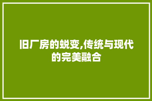 旧厂房的蜕变,传统与现代的完美融合 装修材料