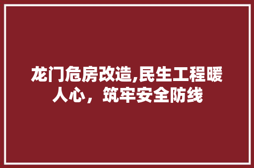 龙门危房改造,民生工程暖人心，筑牢安全防线 景观设计