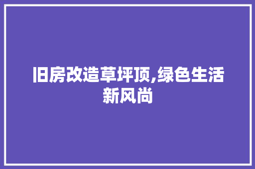 旧房改造草坪顶,绿色生活新风尚