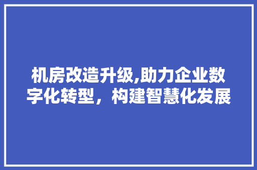 机房改造升级,助力企业数字化转型，构建智慧化发展新格局