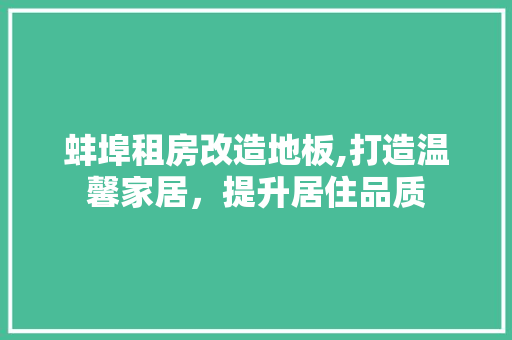 蚌埠租房改造地板,打造温馨家居，提升居住品质