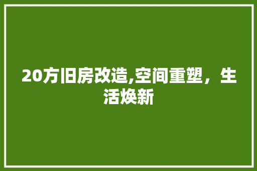 20方旧房改造,空间重塑，生活焕新