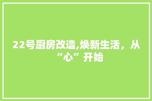 22号厨房改造,焕新生活，从“心”开始