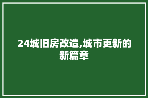24城旧房改造,城市更新的新篇章 门窗装修