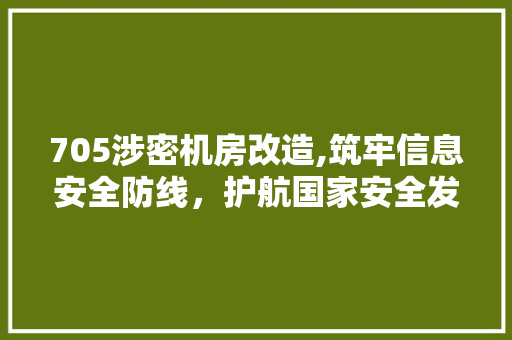 705涉密机房改造,筑牢信息安全防线，护航国家安全发展