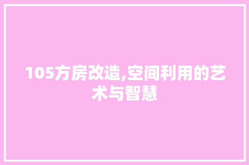 105方房改造,空间利用的艺术与智慧