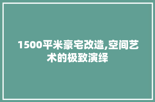 1500平米豪宅改造,空间艺术的极致演绎 庭院装修