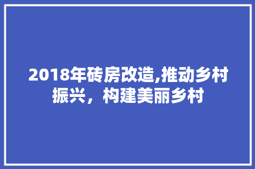 2018年砖房改造,推动乡村振兴,构建美丽乡村