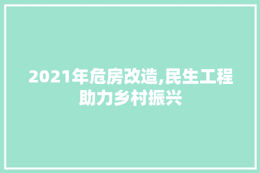 2021年危房改造,民生工程助力乡村振兴